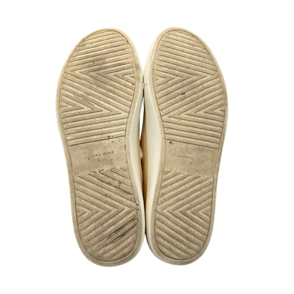 Veronica Beard Bibi Cream Leather Neutral Snakeskin Casual Streetwear Sneakers - Picture 10 of 10